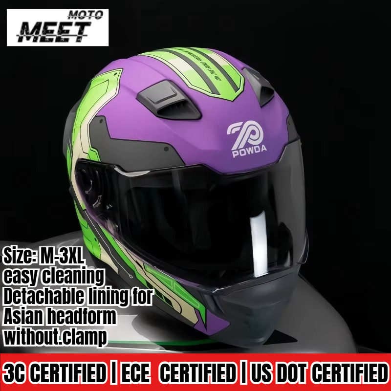 Dual Visor Motorcycle Racing Helmet - Unisex Full Face Motorcycle Helmet, ECE
