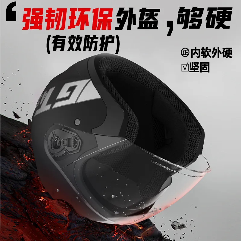 3/4 open face retro motorcycle - Dual Visor Motorcycle Racing Helmet ulasan dan harga