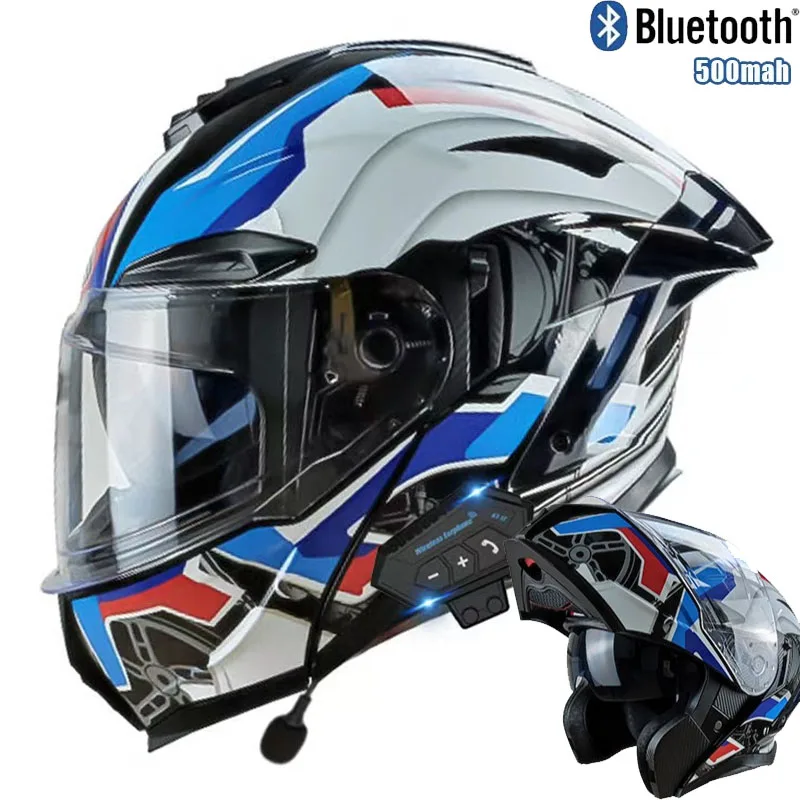 Flip up Motorcycle Helmet With - Full Face Motorcycle Helmet With Bluetooth ulasan dan harga