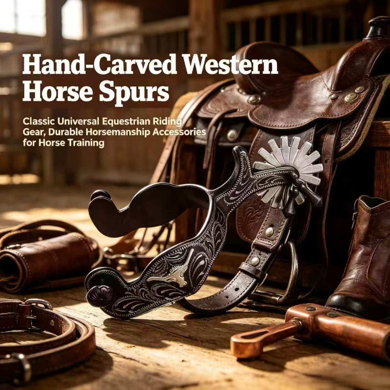 Hand‑Carved Western Horse Spur - Riding Gear ulasan dan harga