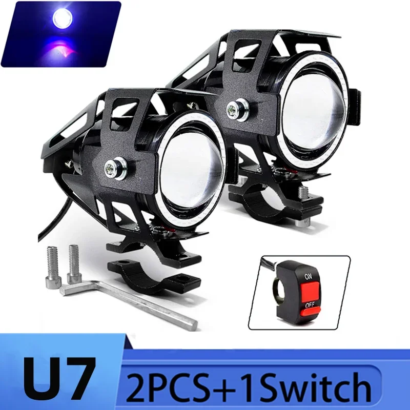U7 LED Auxiliary Bright Motorc - Universal Motorcycle Led Headlight Projector ulasan dan harga