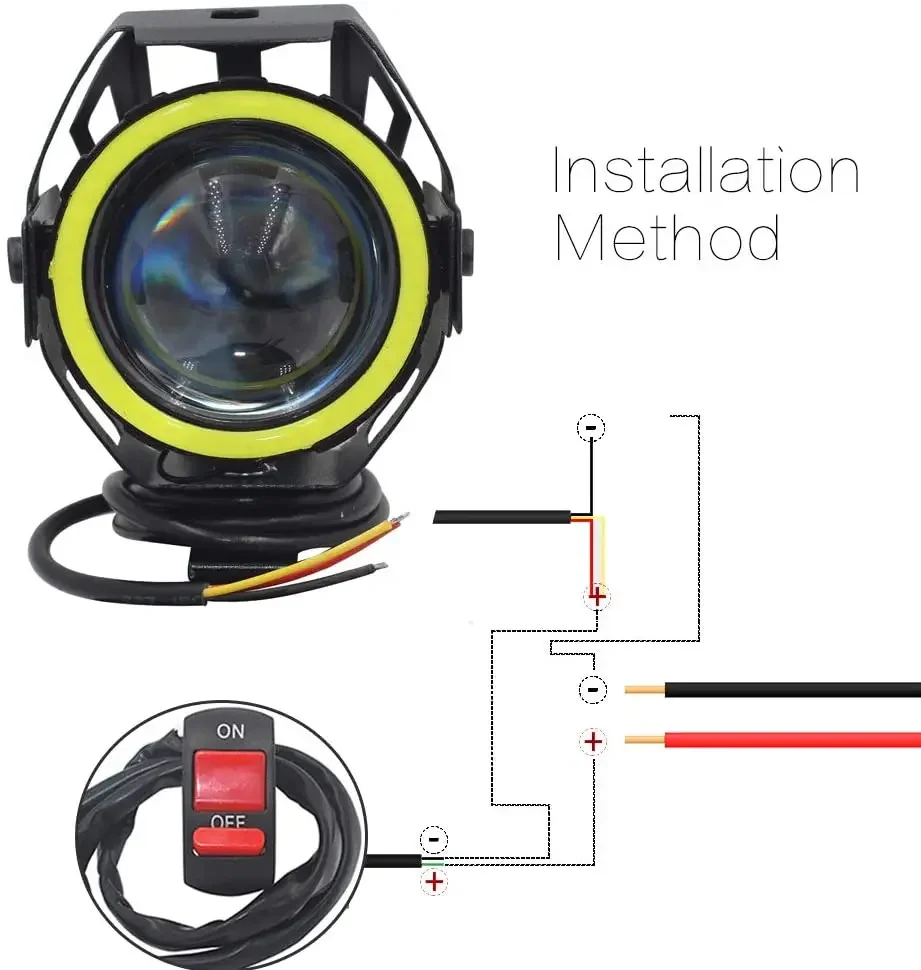 U7 LED Auxiliary Bright Motorc - Universal Motorcycle Led Headlight Projector ulasan dan harga