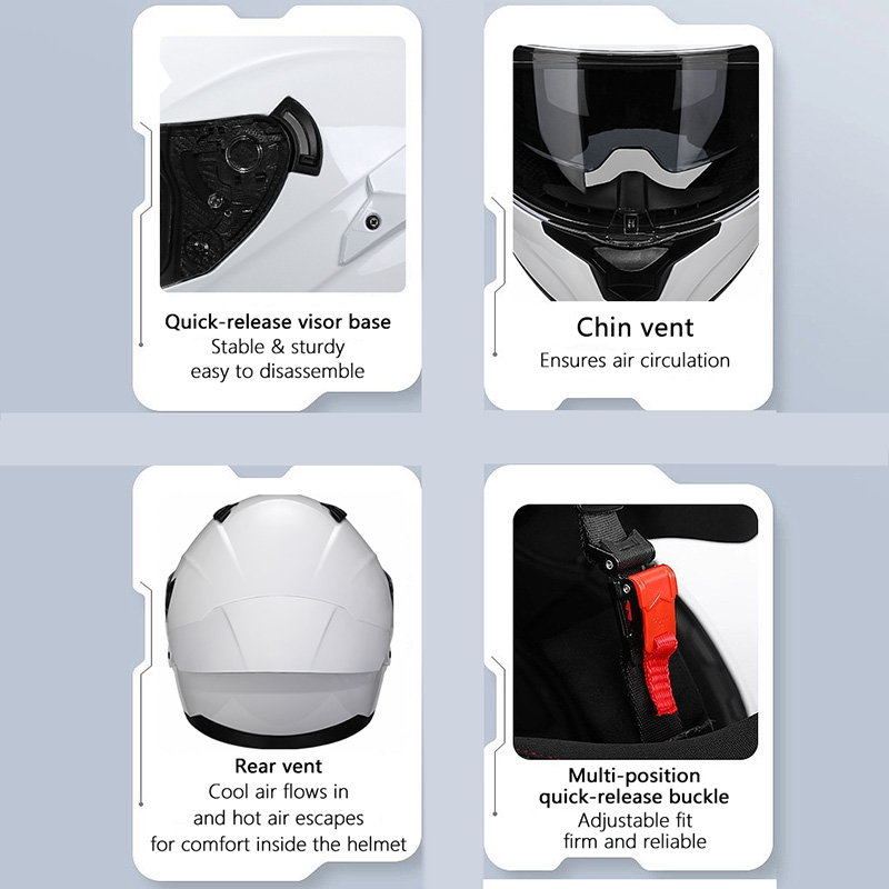 Dual Visor Large Rear Spoiler  - Dual Visor Motorcycle Racing Helmet ulasan dan harga