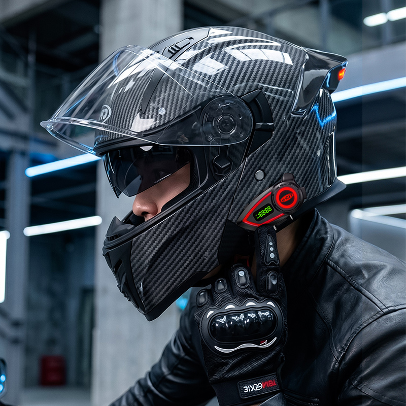 ABS Material Motorcycle Helmet - Full Face Motorcycle Helmet With Bluetooth ulasan dan harga